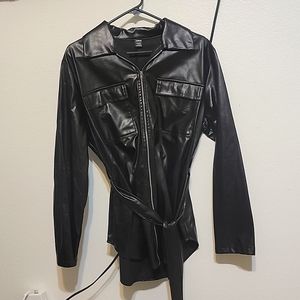 Shein Black Leather Jacket